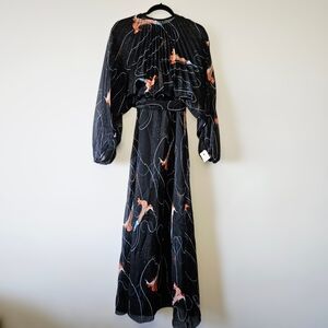 Vintage 1980's NWT Missy House Pleated Blouson Day Dress Size M Deadstock NOS